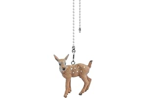 Dotlite Deer Ceiling Fan Pull Chain,12in Cute Fawn Christmas Fan String Pulls Charm Extension Decorative,3mm Diameter Beaded Fan Light Pull Chains Extender Ornaments with Connector for Kids Room