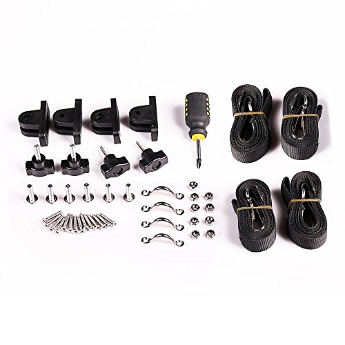 Leader-Accessories-13-Colors-3-Bow-Bimini-Top-Boat-Cover-4-Straps-for-Front-and-Rear-Includes-Mounting-Hardwares-with-1-Inch-Aluminum-Frame