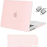 MOSISO Compatible with MacBook Pro 16 inch Case 2025 2024 2023 2022 2021 M4 M3 M2 M1 A3403 A3186 A2991 A2780 A2485 Pro Max Chip, Protective Plastic Hard Shell&Keyboard Cover&Type C, Chalk Pink