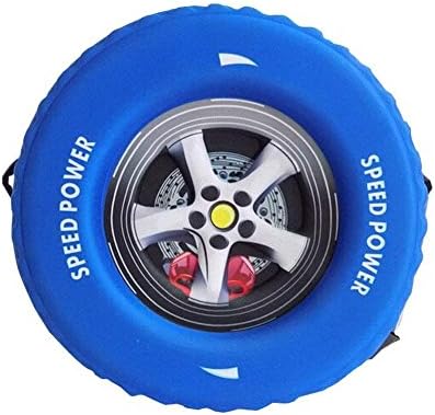 Days Off Cute 3D Tyre Shaped Canvas Small Toddler Backpack (Blue)