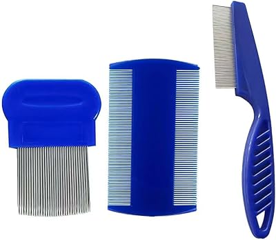 Aeuezxx Lice Comb Set, 3 Pcs Double Sided Stainless Steel Combs