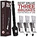 Alpha Grillers Grill Brush & Scraper with 3 Replaceable Heads | Best BBQ Cleaner. Perfect Tools for All Grill Types | Stainless Steel Wire Bristles and Stiff 18 Inch Handle. Ideal Barbecue Accessories