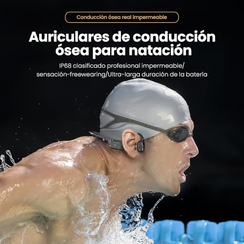 Bone Conduction Wireless Swimming Headphones with Built-in 32GB MP3 Player - Bluetooth 5.3,IP68 Waterproof, Open Ear Design for Running, Gym and Sports