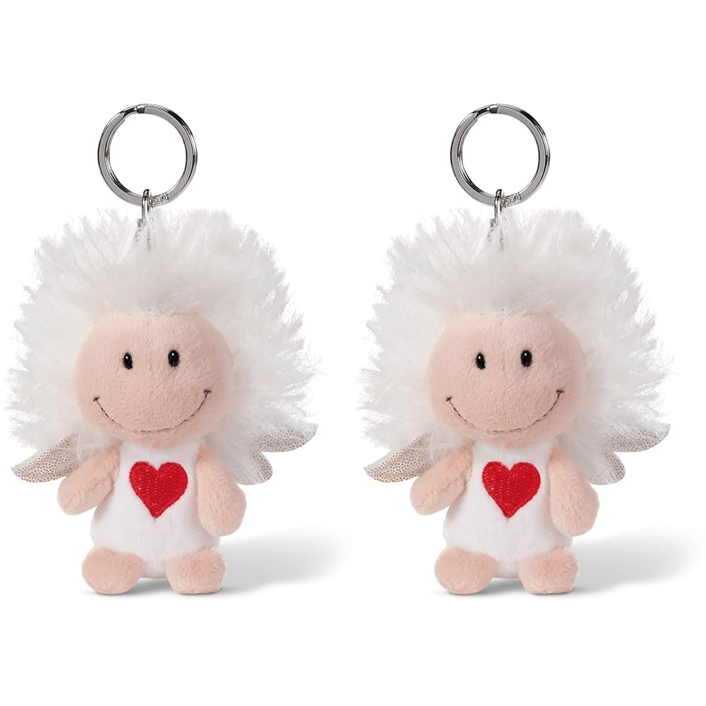 NICI Guardian Angel Keyring with Heart and Glitter Wings 7 cm - Lucky Charm Angel I Angel Keyring for Lanyard, Keychain & Key ring- 46121