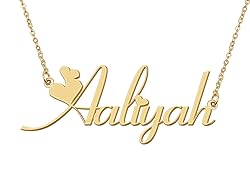 Aoloshow 18k Gold Plated Aaliyah Heart Name