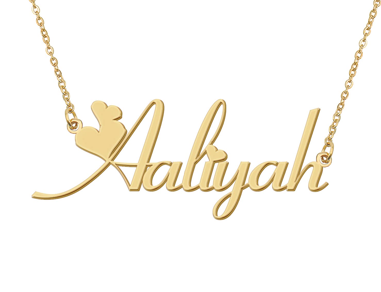 Aoloshow 18k Gold Plated Aaliyah Heart Name