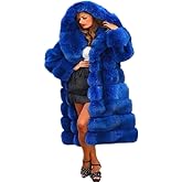 Lisa Colly Women's Winter Plus Size Parka Overcoat Long Sleeve Faux Fur Coat Jacket with Big Hooded