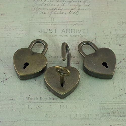 NEW Old Antique bronze key padlock lock vintage style old locks Vintage Style Mini Padlock Key Locks - Antique Bronze