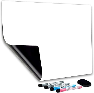 CUHIOY Whiteboard Magnetic Fridge White Board A3+ with 4 Markers