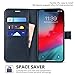 iPhone XR Case, iPhone XR Wallet Case, TUCCH PU Leather Flip Slim Cover with Card Slot, Stand Holder, [Wireless Charging] [RFID Blocking] [Notebook] Compatible with iPhone XR(6.1 inch)- Dark Blue