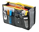 Lady Women Travel Insert Handbag Organiser Purse Large Liner Organizer Tidy Bag-Gray