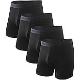BAMBOO COOL Mens Underwear Ultra Soft & Breathable Boxer Briefs Moisture Wicking Tagless 3D Pouch 4 Pack