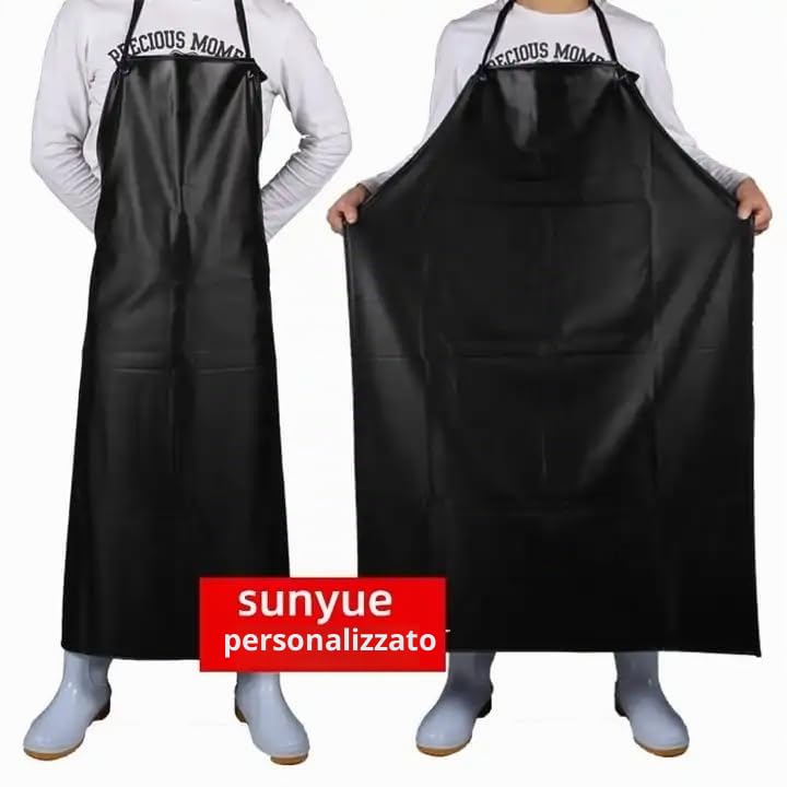 High Strength Adjustable Waterproof Apron Industrial Work PVC Rubber Oil Resistant for Factory, Slaughterhouse and Butcher - Men and Women
