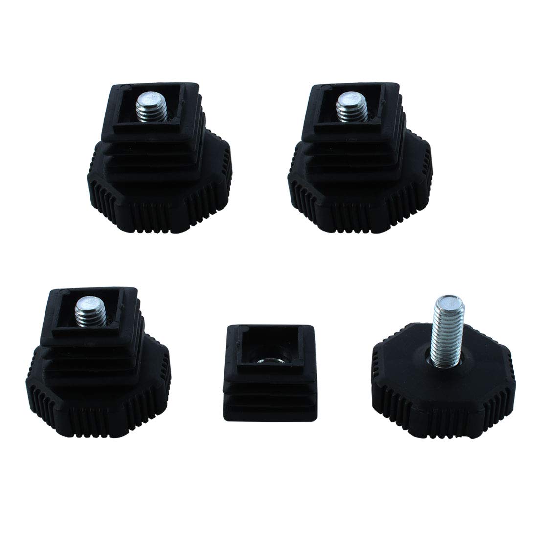 Sourcingmap Leveling Feet 25 x 25mm Square Inserts Furniture Adjustable Leveler 4 Sets