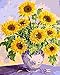 iCoostor Paint by Numbers DIY Acrylic Painting Kit for Kids & Adults 16” x 20” Beautiful Sunflower Pattern with 3 Brushes & Bright Colors