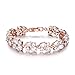 GULICX Women's Crystal Cubic Zirconia Rose Gold Plated Vintage Style Dual Layer Pear Drop Bracelet 7.5