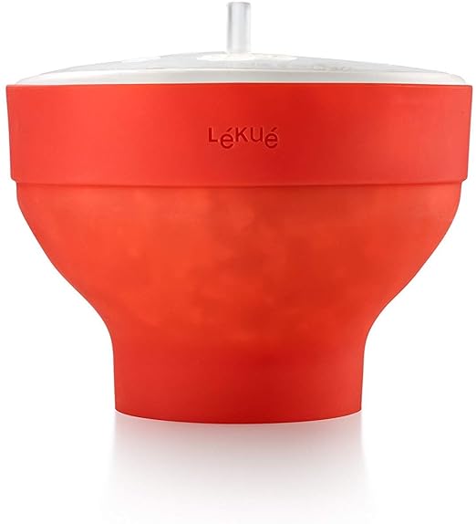 Lékué Recipiente para cocinar Palomitas, Rojo, 20 cm