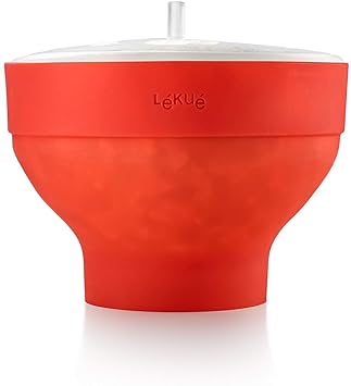 Lékué Recipiente para cocinar Palomitas, Rojo, 20 cm