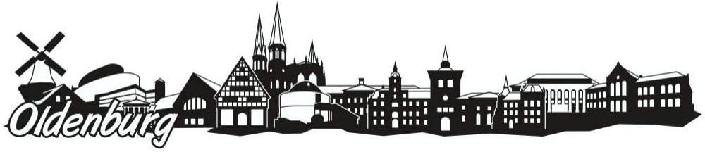 Leipzig Skyline Aufkleber 30x6,7cm - Schwarz, Konturgeschnitten