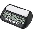 Generic Multifunctional Chess Clock, Professional Electronic Chess Timer, Portable Digital Chess Clock for Chinese Chess International Chess Board Go Game Gobang (Black)