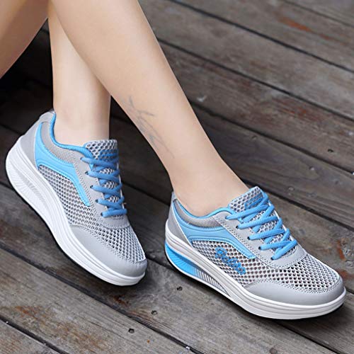 Women Platform Tennis Shoes - Ladies Breathable Workout Trail Running Lightweight Sneakers - Casual Comfortable Hiking Shoes - Thumbnail 4