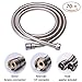 Charmingwater 70 Inch Shower Hose, Explosion-proof Long Double Stainless Steel Replacement Shower Hose with Brass Fittings, Brushed Nickel