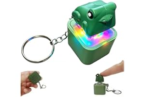 Frog Keyboard Fidget Toy/Light Up Fidget Clicker Keychain with Sound/Multicolor LED & Mechanical Sound/Stress Relief Fidget T