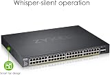 Zyxel 48 Port Gigabit Smart Managed PoE+ Switch 375W 4x 10G SFP+ NebulaFlex view 2