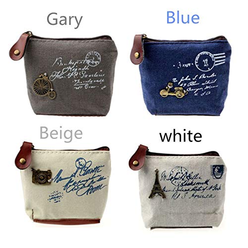 Radorock New Women Lady Girl Retro Coin Bag Purse Wallet Card Case Handbag Gift (White)