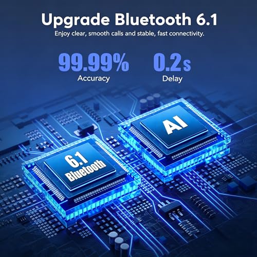 4-in-1 Latest AI Bluetooth Translation Earbuds, Real-time Translator of 164 languages; No subscription required; Powerful Bass & Full-Range Frequency Response, Premium Audio with Innovative Technology