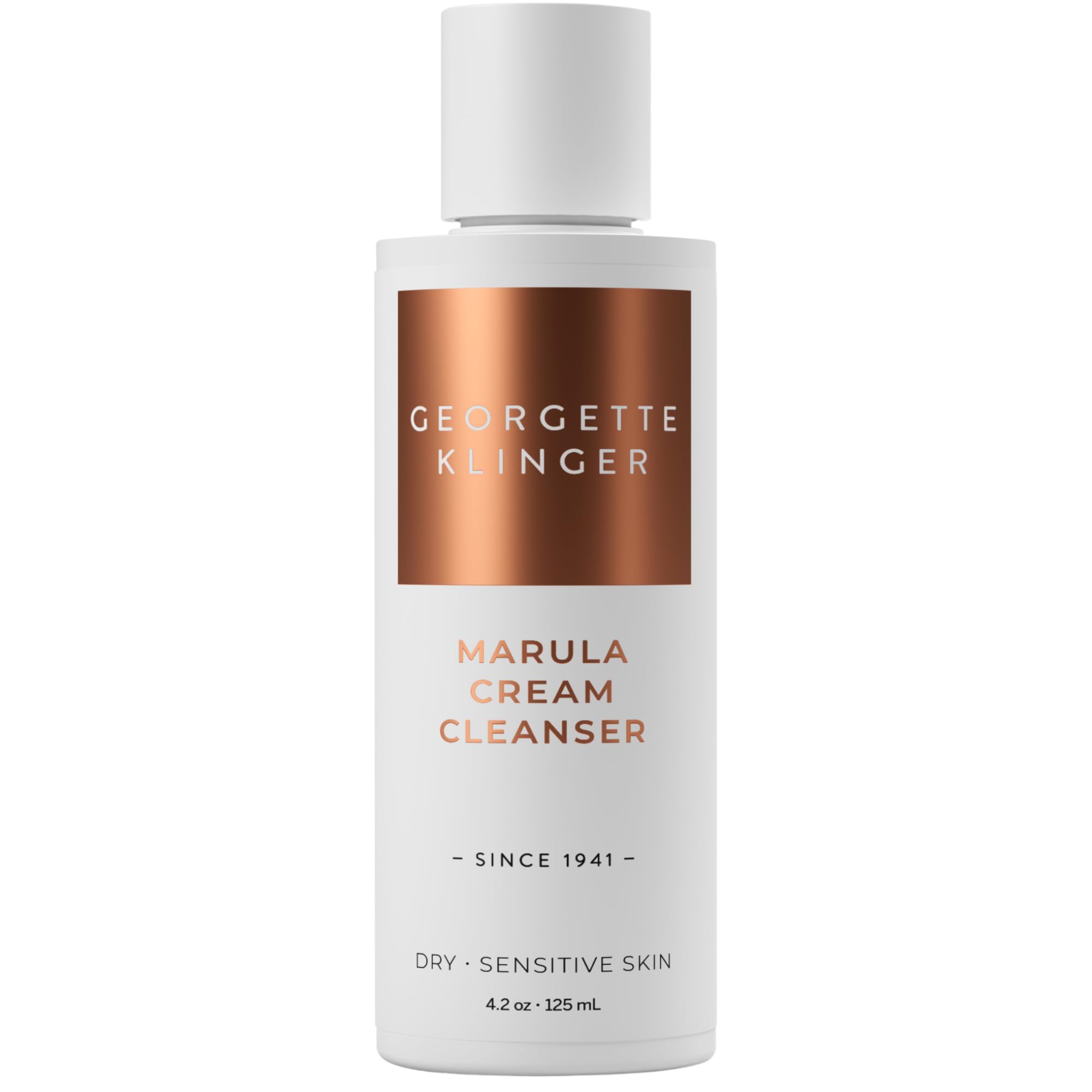 Marula Cream Cleanser - Moisturizing, Hydrating, Nourishes Dryness, Gentle Daily Face Wash, Removes Makeup, Dirt, Free Radicals for Normal, Dry, Sensitive Skin - 4.2 oz by Georgette Klinger
