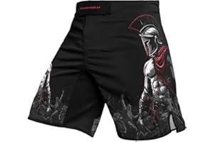 RASHNINJA Spartan Performance Fight Shorts – Men’s MMA Grappling Shorts & Striking Boxing Trunks