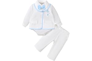 Chichoo Baby Boy Clothes Suits Infant Gentleman Wedding Outfit Newborn Formal Collared Dress Tuxedo Baby Suit Set