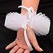 GRACEART Elizabethan Wrist Ruffs Ruffled Cuff Clown Arm Bands 2 Pieces White Cuffs