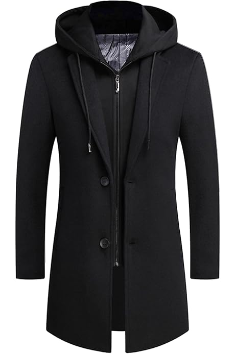 Lisskolo Men's Wool Blend Overcoat with 