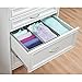 InterDesign Aldo Fabric Dresser drawer Storage Organizer for Underwear, Socks, Bras, Tights, Leggings - Large, 2 Compartments, Gray