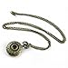 YouYouPifa Bronze Twelve Constellation Pattern Carved Hollow Small Pocket Watch