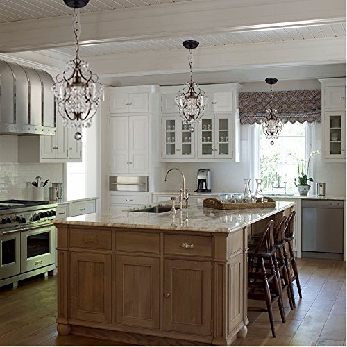 Crystal Chandelier Lighting Bronze Chandeliers 1 Light Iron Ceiling Light Fixture 17011