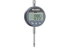 ALLmeter Digital Dial Indicator with Large LCD Display,0-1" (0-25.4mm) Range, 0.0005" (0.01mm) Resolution,Switchable mm/inch,Precision DTI Gauge for Industrial,Mechanical,and 3D Printer Use