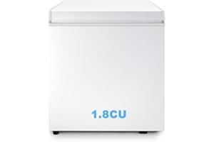 Stopsad 1.8 Cu.Ft Chest Freezer, Deep Freezer Holds Up to 50L, Small Freezer with Adjustable 7 Thermostat & Removable Basket, Freestanding Mini Freezer with Top Door for Home/Apartment/Garage, White