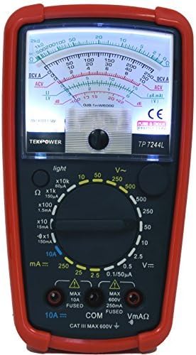 Tekpower TP7244L 7-Function 20-Range Analog Multimeter With Back Light with Strong Protective Holster by Tekpower