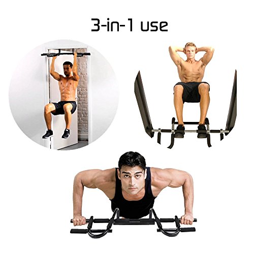 [- ROMIX® Chin Up Bar, Sturdy Heavy-Gauge Steel Frame Multi-Grip Pull Up Bar Doorway Trainer fo