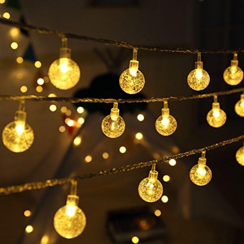 15FT 28 LED Patio String Lights FOU Crystal Ball Waterproof String Lights Fairy Lighting for Garden Home Landscape Holiday Decorations