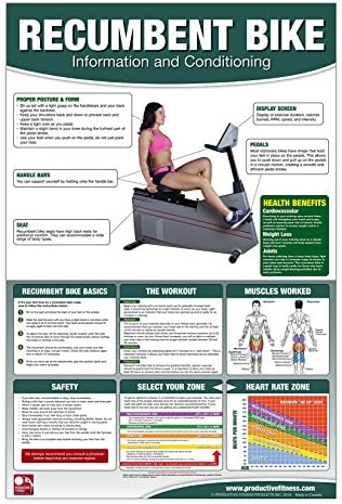 Recumbent Bike Poster/Chart; Recumbent Bike Poster - Exercise Bike - Stationary Cycle - Laid Back Bike Poster - Stationary Bike Chart - Workout Poster - Cardio Cachine Poster - Cardio Bike Poster