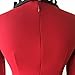 LunaJany Women's Polka Dot Long Sleeve Wear to Work Office Pencil Dress L red