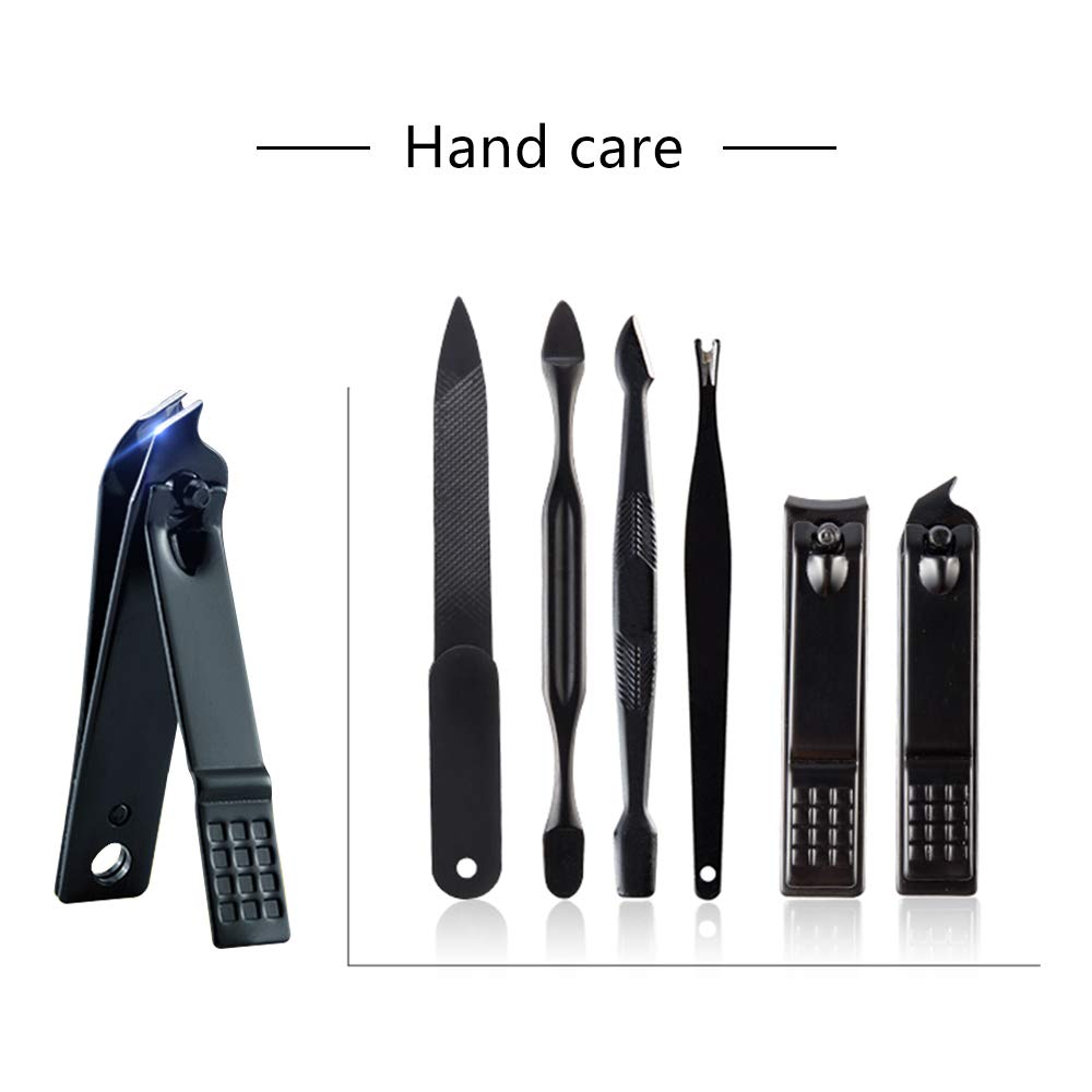 Manicure Set, Bihuo 18 In 1 Stainless Steel Professional Pedicure Kit Nail Scissors Grooming Kit with Black Leather Travel Case (Blue) : Beauty