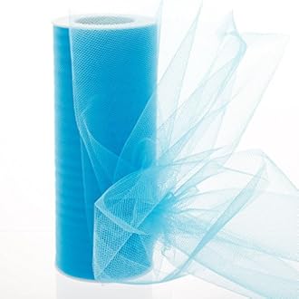6" Premium Tulle Fabric Roll for Crafts, Wedding, Party Decorations, Gifts - Turquoise 25 Yard Spool