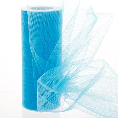 6" Premium Tulle Fabric Roll for Crafts, Wedding, Party Decorations, Gifts - Turquoise 25 Yard Spool