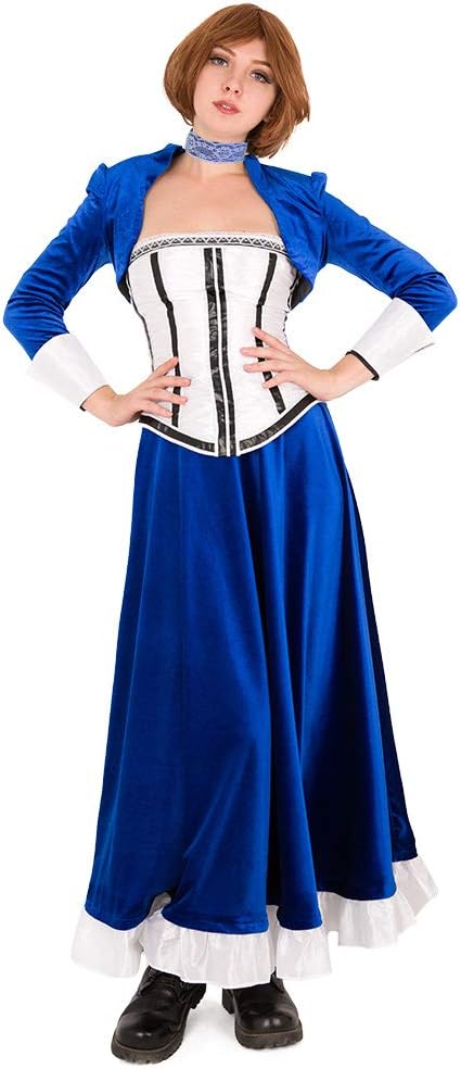 Miccostumes Women's Elizabeth Cosplay Costume Anna Dewitt Blue Outfit