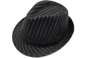 Men Classic Manhattan Structured Gangster Trilby Fedora Hat Short Brim Panama Hat Jazz Cap